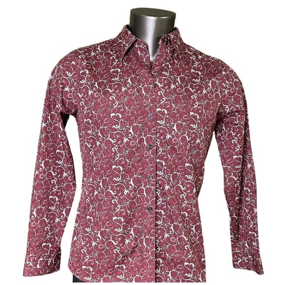 Mens Eddie Bauer Button Down Dress Shirt Floral Top Size L Wrinkle Resistant u - Picture 1 of 11
